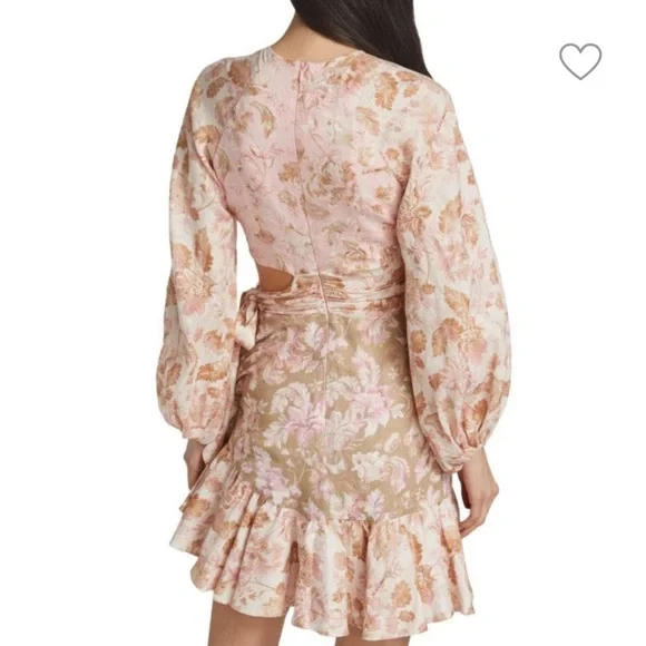 ZIMMERMANN
Lyre Linen Mini Wrap Dress Zimmerman Size 4 =L-XL - Picture 4 of 8